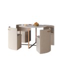 Ver imagem 1 de Conj. Compacto Sala de Jantar Pixel - Mesa Redonda C/ 4 Cadeiras Estofadas