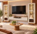 Ver imagem 1 de Conjunto Sala de Estar Painel David, Cristaleira Mirage, Centro Prime