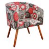Poltrona Estampado Floral Vermelho D32 Castanho D´rossi - 1