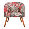 Poltrona Estampado Floral Vermelho D32 Castanho D´rossi - 2