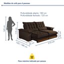 Ver imagem 4 de Sofá Retrátil e Reclinável Molas Ensacadas 2 Lugares 210cm Istambul