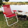 Kit 2 Cadeira Praia Max Alumínio Oversize Vermelho 140kg Zaka - 3