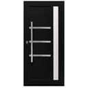 Ver imagem 1 de Porta Pivotante Alumínio Preto Lambril c/Visor Lateral e Friso Px 100cm Maxx - 230x100 "e"