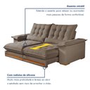 Ver imagem 6 de Sofá Retrátil e Reclinável Molas Ensacadas 3 Lugares 230cm Istambul Yescasa