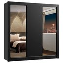 Ver imagem 2 de Guarda-Roupa Casal Madesa Lyon Plus 3 Portas de Correr com Espelhos 4 Gavetas Preto Cor:Preto
