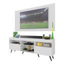 Ver imagem 2 de Rack c/ Painel TV 65" Retrô Holanda Multimóveis BR3133 Branco/Preto