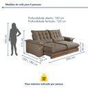 Ver imagem 4 de Sofá Retrátil e Reclinável Molas Ensacadas 3 Lugares 250cm Istambul