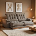 Ver imagem 2 de Sofá Retrátil e Reclinável Molas Ensacadas 3 Lugares 250cm Istambul