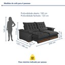 Ver imagem 4 de Sofá Retrátil e Reclinável Molas Ensacadas 3 Lugares 250cm Istambul