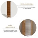 Ver imagem 5 de Conjunto Cômoda 4 Gavetas + Sapateira com Espelho - 100% Madeira Maciça - Linha Ouro Finestra Móveis Marrom/Freijó