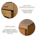 Ver imagem 7 de Conjunto Cômoda 4 Gavetas + Sapateira com Espelho - 100% Madeira Maciça - Linha Ouro Finestra Móveis Marrom/Freijó