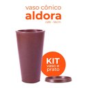 Ver imagem 2 de Kit Vaso e Prato Cônico Aldora Café 56 Terrano