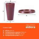 Ver imagem 5 de Kit Vaso e Prato Cônico Aldora Café 56 Terrano