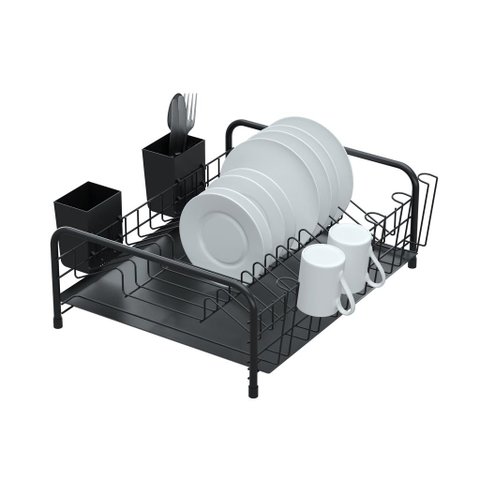 Escorredor de Louças Tubular com Bandeja e Porta Talheres Plástico - Stolf