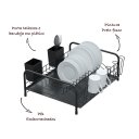 Ver imagem 3 de Escorredor de Louças Tubular com Bandeja e Porta Talheres Plástico - Stolf