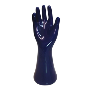 Mão Porta Anel Cerâmica:azul Cobalto