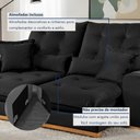 Ver mais imagens de Sofá Retrátil e Reclinável 3 Lugares Veludo Kioto 230cm Preto