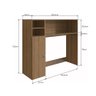 Armário Lateral com Mesa Dobrável Berlim Mel Nova Móbile - 6