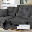 Ver mais imagens de Sofá Retrátil e Reclinável 4 Lugares Veludo Kioto 250cm Cinza