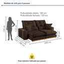 Ver imagem 4 de Sofá Retrátil e Reclinável 3 Lugares 250cm Kioto