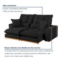 Ver imagem 6 de Sofá Retrátil e Reclinável 4 Lugares Veludo Kioto 250cm Preto