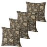 Kit 4 Capa de Almofada Jacquard Floral Marrom Cinza Impermeável 45cmx45cm - 1