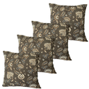 Ver imagem 1 de Kit 4 Capa de Almofada Jacquard Floral Marrom Cinza Impermeável 45CMX45CM