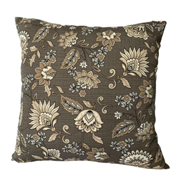 Kit 4 Capa de Almofada Jacquard Floral Marrom Cinza Impermeável 45cmx45cm - 3