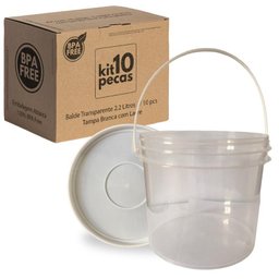 Balde para Alimento 2.2 Litros com Tampa 10 Pçs - 2