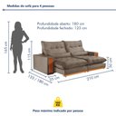 Ver imagem 3 de Sofá Retrátil e Reclinável 2 Lugares 210cm Santorini