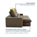 Ver imagem 4 de Sofá Retrátil e Reclinável 3 Lugares Veludo Ripado Santorini 210cm Bege