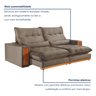 Sofá Retrátil e Reclinável 2 Lugares 210cm Santorini - 8