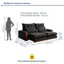 Ver imagem 3 de Sofá Retrátil e Reclinável 3 Lugares Veludo Ripado Santorini 210cm Cinza
