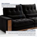 Ver mais imagens de Sofá Retrátil e Reclinável 3 Lugares Veludo Ripado Santorini 210cm Preto