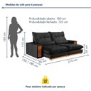 Ver imagem 3 de Sofá Retrátil e Reclinável 2 Lugares 210cm Santorini