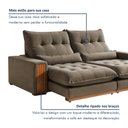 Ver imagem 5 de Sofá Retrátil e Reclinável 3 Lugares Ripado Veludo Santorini 230cm Bege