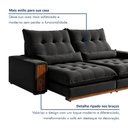 Ver imagem 5 de Sofá Retrátil e Reclinável 3 Lugares 230cm Santorini