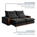 Ver imagem 6 de Sofá Retrátil e Reclinável 3 Lugares Veludo Ripado Santorini 230cm Cinza