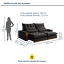 Ver imagem 3 de Sofá Retrátil e Reclinável 3 Lugares 230cm Santorini