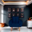 Ver imagem 2 de Poltrona para Sala e Quarto Decorativa Opala Suede Azul Marinho