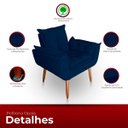 Ver imagem 3 de Poltrona para Sala e Quarto Decorativa Opala Suede Azul Marinho