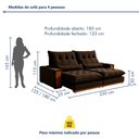 Ver imagem 3 de Sofá Retrátil e Reclinável 3 Lugares 230cm Santorini