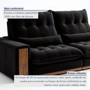 Ver imagem 7 de Sofá Retrátil e Reclinável 3 Lugares Ripado Veludo Santorini 230cm Preto