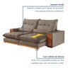 Sofá Retrátil e Reclinável 3 Lugares 250cm Santorini - 9