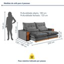 Ver imagem 3 de Sofá Retrátil e Reclinável 3 Lugares 250cm Santorini