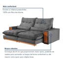 Ver imagem 6 de Sofá Retrátil e Reclinável 3 Lugares 250cm Santorini