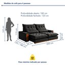Ver imagem 3 de Sofá Retrátil e Reclinável 3 Lugares 250cm Santorini