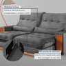 Sofá Retrátil e Reclinável 3 Lugares 250cm Santorini - 8