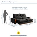 Ver imagem 3 de Sofá Retrátil e Reclinável 4 Lugares Ripado Veludo Santorini 250cm Cinza