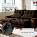 Ver mais imagens de Sofá Retrátil e Reclinável 4 Lugares Ripado Veludo Santorini 250cm Marrom